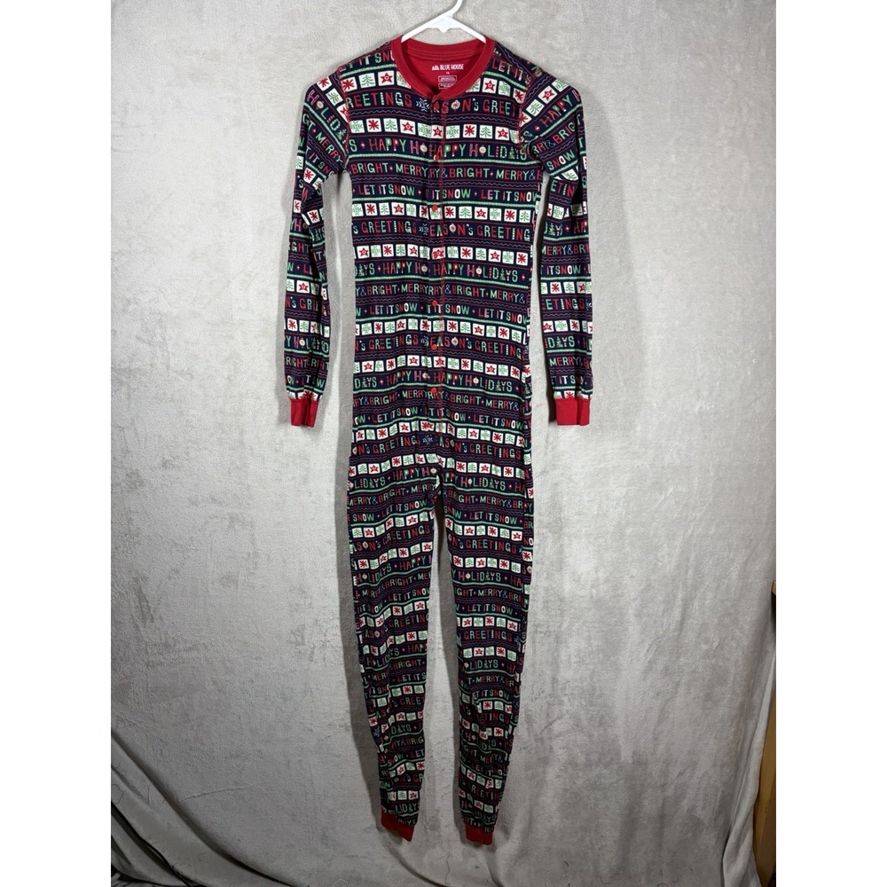 Little Blue House Holiday 1 Piece Pajamas Size 14 Snug Fit Christmas Winter